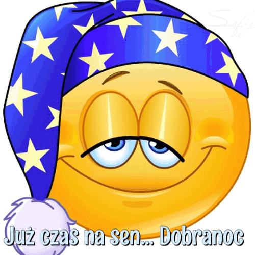 Kartka z emotikonką już czas na sen dobranoc